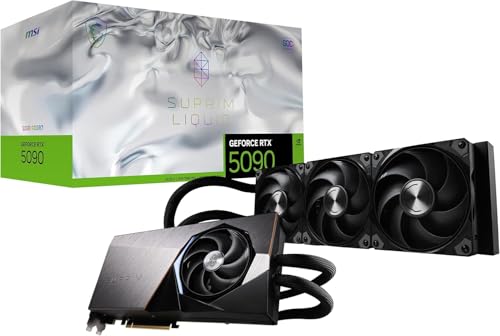 MSI GeForce RTX 5090 32G SUPRIM Liquid SOC — 32GB GDDR7 (28Gbps/512-bit), PCIe 5, Boost: 2565 MHz, Wasserkühlung, HDMI 2.1b, DisplayPort 2.1b von MSI