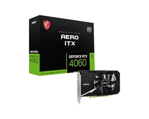 MSI Geforce RTX 4060 AERO ITX 8G OC Grafikkarte - 8GB GDDR6 Speicher, 128-bit, 17 Gbps von MSI