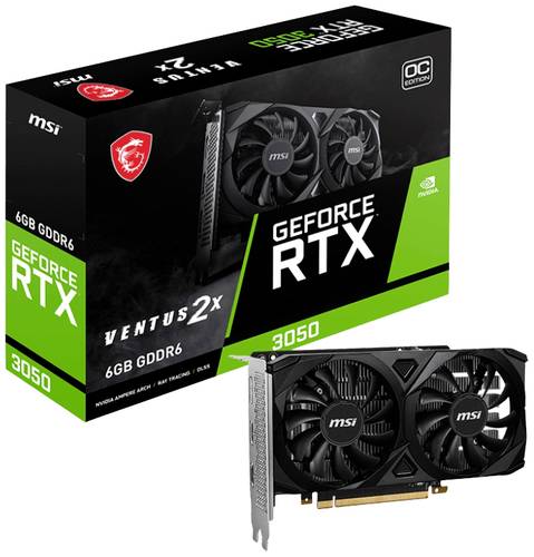 MSI Grafikkarte Nvidia GeForce RTX 3050 VENTUS 2X OC 6GB GDDR6-RAM PCIe x16 DisplayPort, HDMI® NVID von MSI