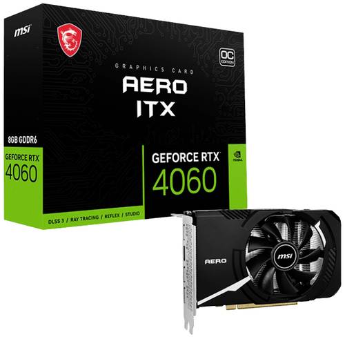 MSI Grafikkarte Nvidia GeForce RTX 4060 AERO ITX OC 8GB GDDR6-RAM PCIe x16 HDMI®, DisplayPort Über von MSI