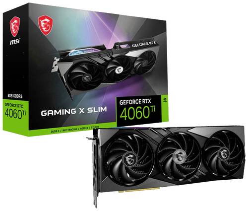 MSI Grafikkarte Nvidia GeForce RTX 4060 Ti GAMING X SLIM 8GB GDDR6-RAM PCIe x8 DisplayPort, HDMI® N von MSI
