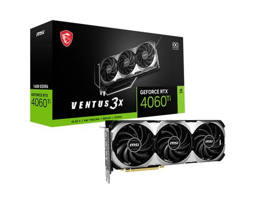 MSI Grafikkarte Nvidia GeForce RTX 4060 Ti VENTUS 3X OC 16GB GDDR6-RAM PCIe x16 HDMI®, DisplayPort von MSI