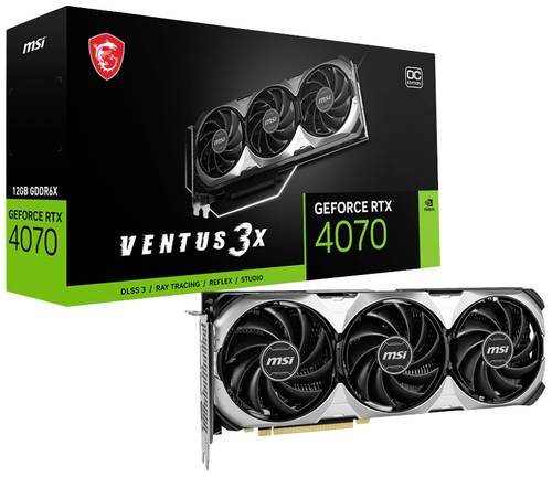 MSI Grafikkarte Nvidia GeForce RTX 4070 12GB GDDR6X-RAM PCIe, HDMI®, DisplayPort von MSI