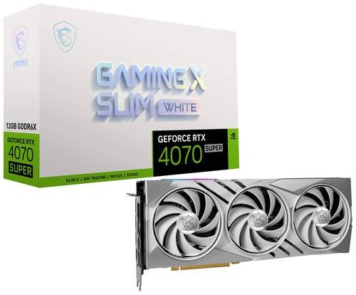 MSI Grafikkarte Nvidia GeForce RTX 4070 Super GAMING X SLIM WHITE 12GB GDDR6X-RAM PCIe x16 HDMI®, D von MSI