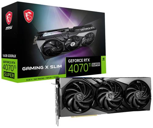 MSI Grafikkarte Nvidia GeForce RTX 4070 Ti Super Super GAMING X SLIM 16GB GDDR6X-RAM PCIe x16 HDMI® von MSI