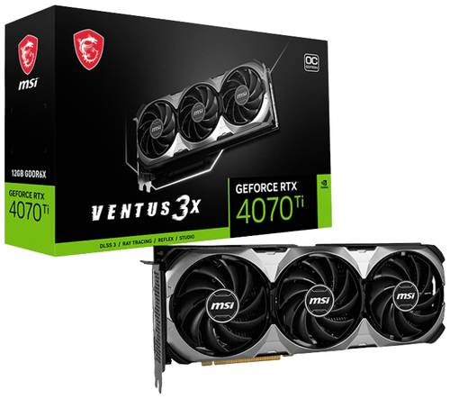 MSI Grafikkarte Nvidia GeForce RTX 4070 Ti VENTUS 3X E1 OC 12GB GDDR6X-RAM HDMI®, DisplayPort NVIDI von MSI