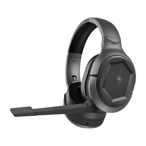 MSI IMMERSE GH50 Wireless Gaming Headset - Kabelose Kopfhörer, 50-mm-Neodym-Treiber mit Bassverstärkung, abnehmbares Mikrofon, Multi-Plattform Fähig von MSI