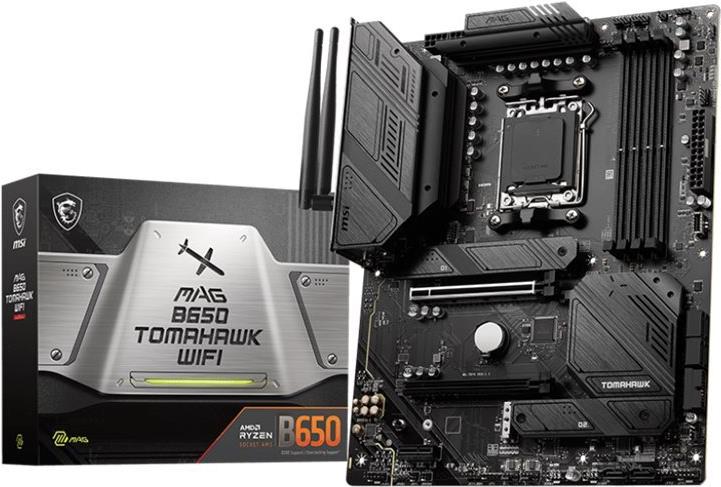 MSI MAG B650 TOMAHAWK WIFI - Motherboard - ATX - Socket AM5 - AMD B650 Chipsatz - USB 3,2 Gen 1, USB 3,2 Gen 2, USB-C 3,2 Gen2, USB-C 3,2 Gen 2x2 - 2,5 Gigabit LAN, Wi-Fi, Bluetooth - Onboard-Grafik (CPU erforderlich) - HD Audio (8-Kanal) (7D75-001R) von MSI