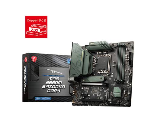 MSI MAG B660M BAZOOKA DDR4 Mainboard Sockel (PC) Intel® 1700 Formfaktor (Details) Micro-ATX Mainboa von MSI