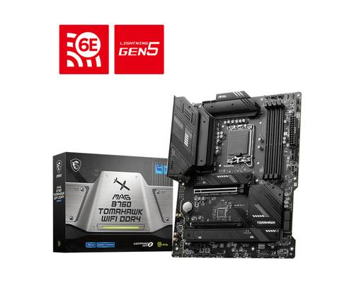 MSI MAG B760 TOMAHAWK WIFI DDR4 Mainboard Sockel (PC) Intel® 1700 Formfaktor (Details) ATX Mainboar von MSI
