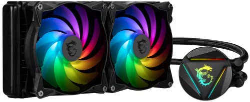 MSI MAG CoreLiquid 240R V2 – AIO ARGB CPU-Flüssigkeitskühler – Drehkappen-Design – LGA 1700 Ready – 240 mm Kühler – Dual 120 mm ARGB PWM Lüfter von MSI