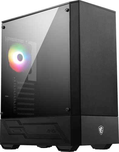 MSI MAG Forge 110R Mid-Tower ATX Gehäuse (2X USB 3.0 Anschluss, 1x 120mm A-RGB Fan im Lieferumfang, schwarz, RGB) von MSI