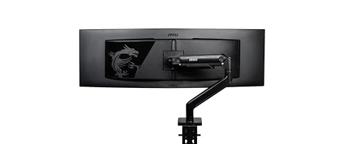 MSI MAG MT201 – Hochwertiger robuster Einzel-Monitor-Ständerarm, unterstützt 17-49 Zoll Bildschirme und 20 kg, VESA-kompatibel, verstellbare federunterstützte Halterung, Klemme und Tülle, von MSI