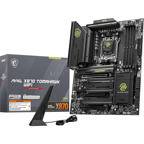 MSI MAG X870 Tomahawk WiFi Mainboard, ATX - Unterstützt AMD Ryzen 9000/8000/7000 Prozessoren, AM5-80A SPS VR M, DDR5 Memory Boost 8400+MT/s (OC), PCIe 5.0 x16 & 4.0 x16, M.2 Gen5, Wi-Fi 7, 5G LAN von MSI