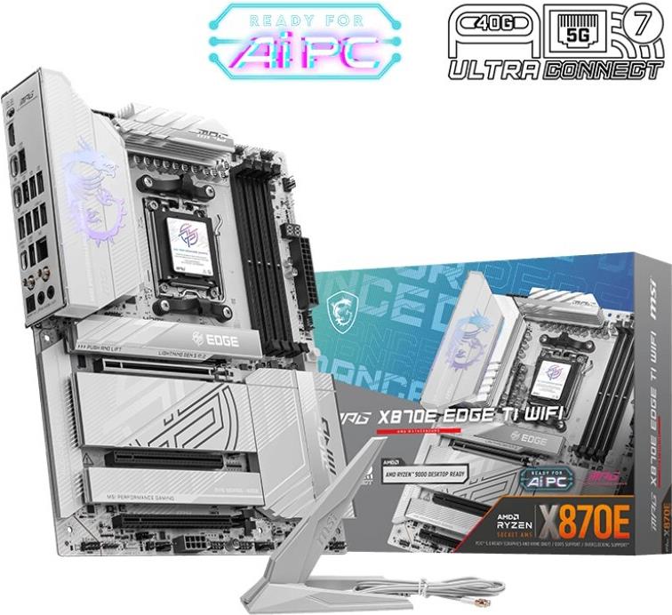 MSI MAG X870E EDGE TI Wifi X870 AM5 ATX DDR5 - AMD Sockel AM5 (Ryzen Zen4) - ATX (7E59-002R) von MSI
