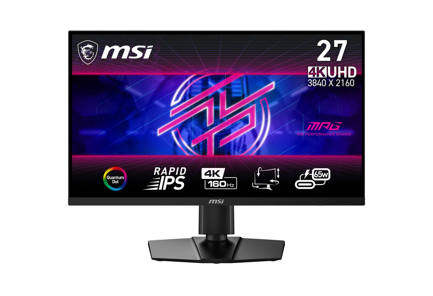 MSI MPG 274URF QD Gaming-Monitor (69 cm/27 ", 3840 x 2160 px, 4K Ultra HD, 0,5 ms Reaktionszeit, 160 Hz, 5-Wege Joystick Navigation) von MSI
