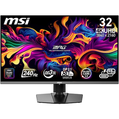 MSI MPG 322URXDE QD-OLED 80cm (31,5") 4K Gaming Monitor 16:9 HDMI2.1/DP2.1/USB-C PD98W 240Hz 0,03ms von MSI