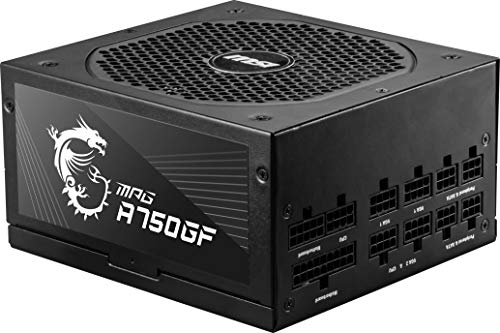 MSI MPG A750GF Gaming-Netzteil (kompatibel mit NVIDIA GeForce RTX Serie 30, 80 Plus Gold 750 W, kontinuierliche Stromversorgung mit 140 mm Lüfter FDB, ATX) von MSI