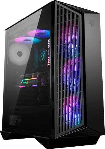 MSI MPG GUNGNIR 110M Mid-Tower ATX Gehäuse (2x USB 3.1 Anschluss, 4x 120mm A-RGB Fan im Lieferumfang, schwarz, RGB) von MSI