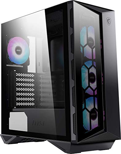 MSI MPG GUNGNIR 110R – Premium Mid-Tower PC-Gaming-Gehäuse – Seitenwand aus gehärtetem Glas – RGB 120 mm Lüfter – Flüssigkeitskühlung unterstützt bis zu 360 mm Kühler x 1 – Kabelmanagement-System, schwarz MSI MPG GUNGNIR 110R – Premium Mid-Tower PC-Gaming-Gehäuse – Seitenwand aus gehärtetem Glas – RGB 120 mm Lüfter – Flüssigkeitskühlung unterstützt bis zu 360 mm Kühler x 1 – Kabelmanagement-System, schwarz von MSI