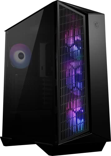 MSI MPG GUNGNIR 111R Mid-Tower ATX Gehäuse (2X USB 3.1 Anschluss, 4X 120mm A-RGB Fan im Lieferumfang, schwarz, A-RGB) von MSI