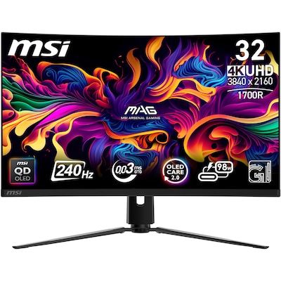 MSI MPG MPG 321CURXDE 80cm (31,5") 4K QD-OLED Curved Gaming Monitor 16:9 HDMI/DP/USB-C PD98W 240Hz 0,03ms von MSI