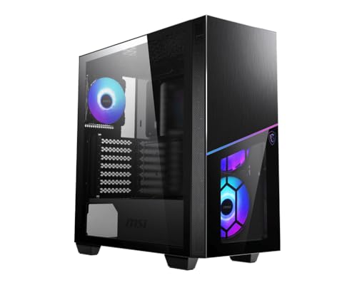 MSI MPG SEKIRA 100R Mid-Tower ATX Gehäuse (2x USB 3.1 Anschluss, 4x 120mm A-RGB Fan im Lieferumfang, schwarz, RGB) von MSI