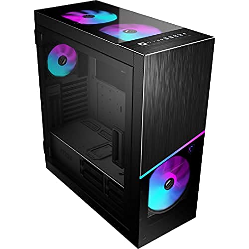 MSI MPG SEKIRA 500X Mid-Tower ATX Gehäuse (4x USB 3.1 Anschluss, 3x 200mm und 1x 120mm A-RGB Fan und 1x 200mm Fan im Lieferumfang, schwarz, RGB) von MSI