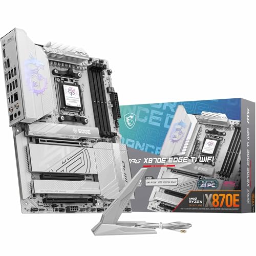 MSI MPG X870E Edge TI WiFi Mainboard, ATX - Unterstützt AMD Ryzen 9000/8000/7000 Prozessoren, AM5-80A SPS VRM, DDR5 Memory Boost 8400+MT/s (OC), PCIe 5.0 x16, M.2 Gen5, Wi-Fi 7, 5G LAN von MSI