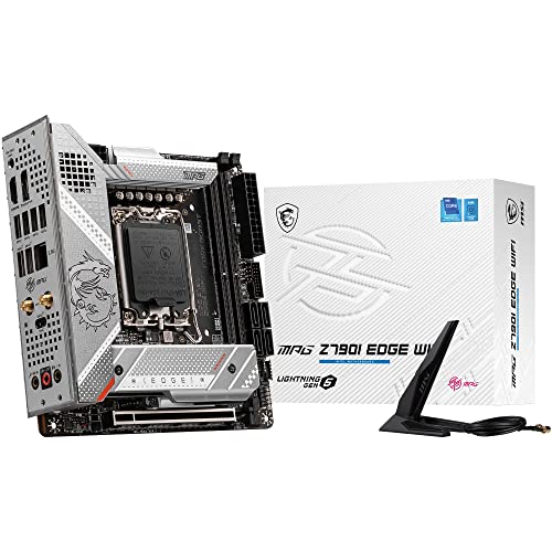 MSI MPG Z790I Edge WiFi Motherboard, Mini-ITX - Unterstützt Intel Prozessoren der 12., 13. und 14. Gen, LGA 1700-105A SPS VRM, DDR5 Memory Boost 8000+MHz/OC, PCIe 5.0 x16, 2 x M.2 Gen4, Wi-Fi 6E MSI MPG Z790I Edge WiFi Motherboard, Mini-ITX - Unterstützt Intel Prozessoren der 12., 13. und 14. Gen, LGA 1700-105A SPS VRM, DDR5 Memory Boost 8000+MHz/OC, PCIe 5.0 x16, 2 x M.2 Gen4, Wi-Fi 6E von MSI