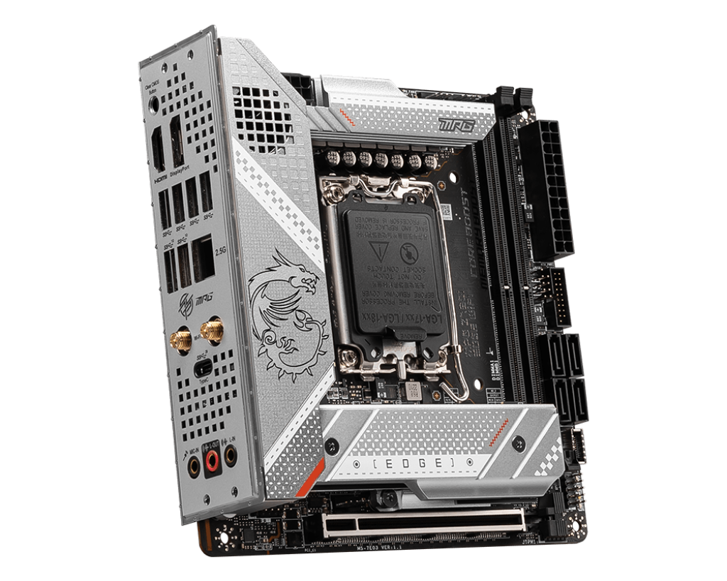 MSI MPG Z790I Edge WiFi - Motherboard - Mini-ITX - LGA1700-Sockel - Z790 Chipsatz - USB 3,2 Gen 1, USB 3,2 Gen 2, USB-C Gen 2x2 - 2,5 Gigabit LAN, Wi-Fi, Bluetooth - Onboard-Grafik (CPU erforderlich) - HD Audio (8-Kanal) (7E03-001R) von MSI