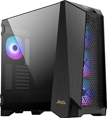 MSI Meg Prospect 700R PC-Gehäuse, Mid-Tower, E-ATX-Kapazität, IPS-Touchscreen, modulares Seitenpanel, 4 x 140 mm ARGB-Lüfter, USB 3.2 Gen, 2 x 2 Typ-C von MSI