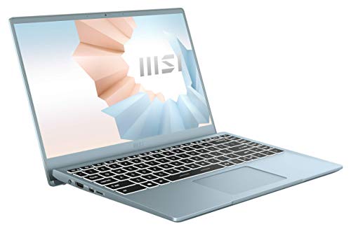MSI Modern 14 B11SB-085 (35,6 cm/14 Zoll/Full-HD) Premium Laptop (Intel Core i7-1165G7, 8GB RAM, 512GB PCIe SSD, NVIDIA GeForce MX450, Windows 10) Blue Stone von MSI