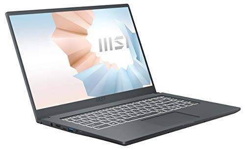MSI Modern 15 A11M-013 (39,6 cm/15,6 Zoll/Full-HD) Premium Laptop (Intel Core i7-1165G7, 8GB RAM, 512GB PCIe SSD, Intel Iris Xe Grafik, Windows 10) Carbon-Grau von MSI