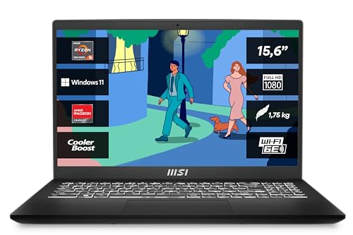 MSI Modern 15 Lifestyle & Business Laptop, 15,6 Zoll Full HD Display, AMD Ryzen 5 7430U Prozessor, 16 GB DDR4 RAM, 512GB SSD, AMD Radeon Graphics, Windows 11 Home, Schwarz, B7M-463 MSI Modern 15 Lifestyle & Business Laptop, 15,6 Zoll Full HD Display, AMD Ryzen 5 7430U Prozessor, 16 GB DDR4 RAM, 512GB SSD, AMD Radeon Graphics, Windows 11 Home, Schwarz, B7M-463 von MSI