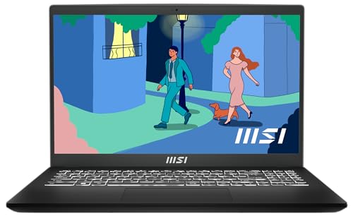 MSI Modern 15 Lifestyle & Business Laptop, 15,6 Zoll Full HD Display, AMD Ryzen 5 7530U Prozessor, 16 GB DDR4 RAM, 512GB SSD, AMD Radeon Graphics, Windows 11 Home, Schwarz, B7M-284 von MSI
