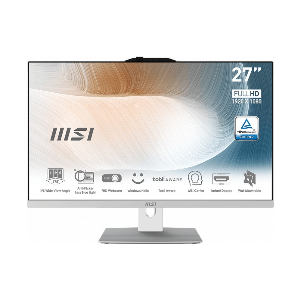 MSI Modern AM242P 12M-073DE All-in-One weiß - 60,5cm (23.8") FHD Display, Intel i5-1240P, 8GB RAM, 512GB SSD, Iris Xe Grafik, Windows 11 Pro von MSI