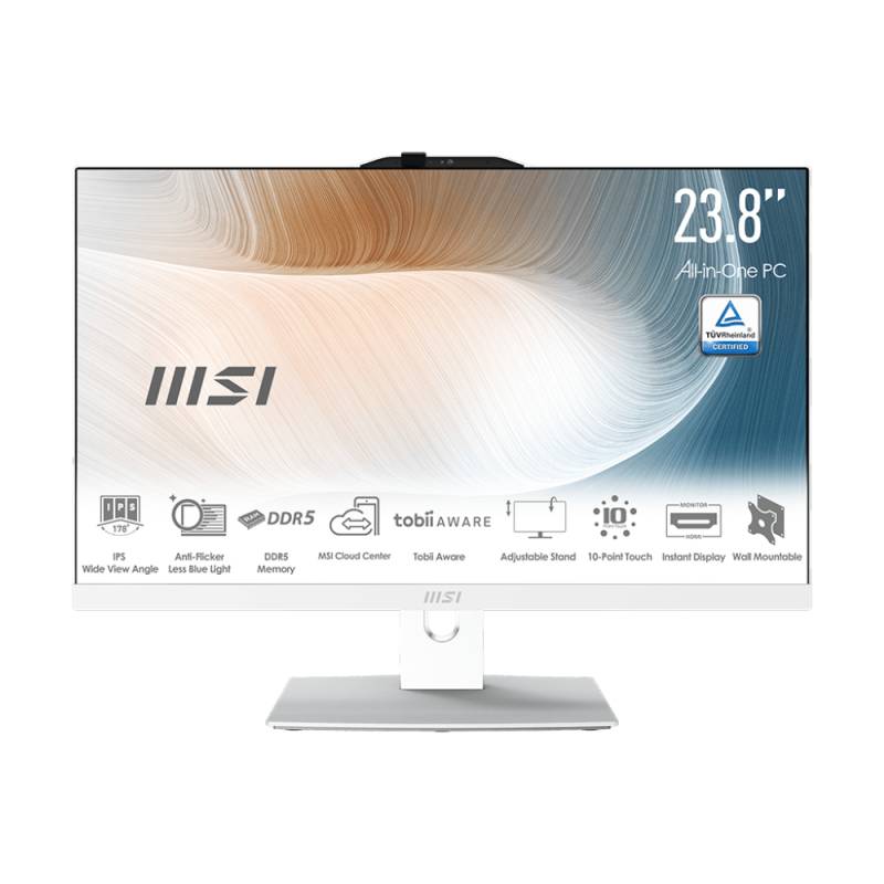 MSI Modern AM242TP 1M-1207DE All-in-One weiß 23.8" (60,5cm) FHD Touch Display, Intel Core i5-120U, 16GB RAM, 512GB M.2 SSD, Intel Grafik, Windows 11 P von MSI