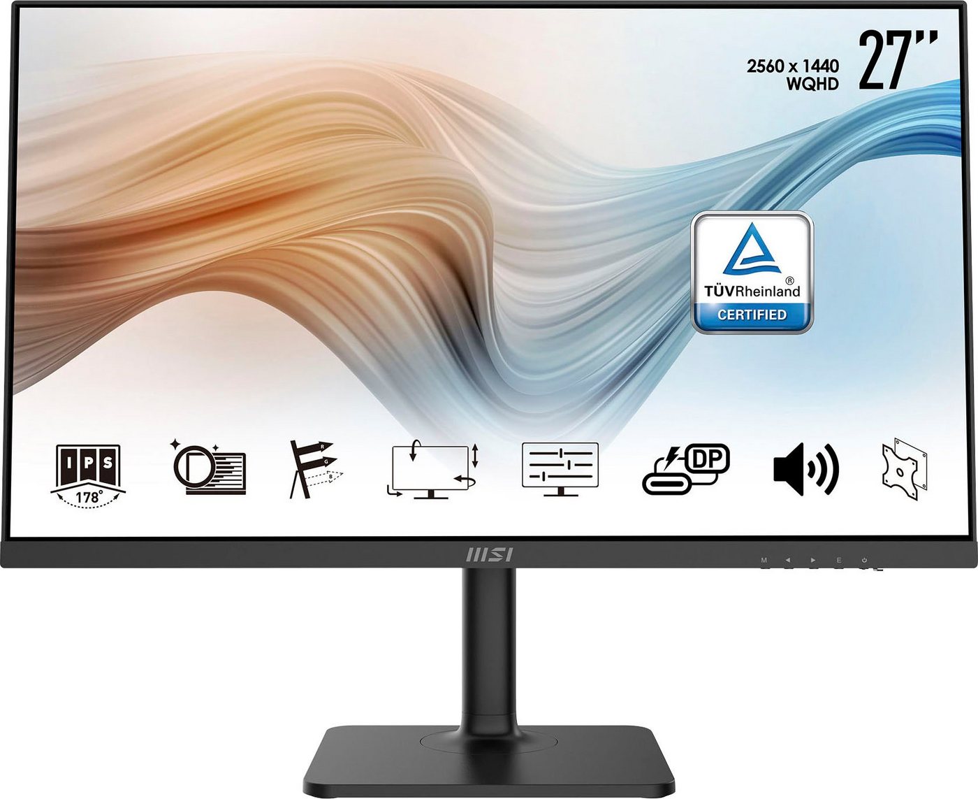 MSI Modern MD271QPDE LED-Monitor (69 cm/27 , 2560 x 1440 px, WQHD, 5 ms Reaktionszeit, 75 Hz, IPS, 3 Jahre Herstellergarantie, höhenverstellbar, USB-C)" von MSI