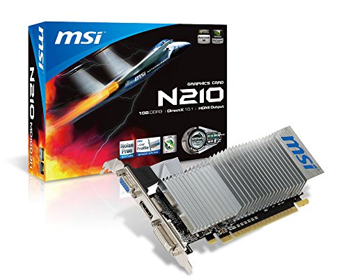 MSI N210-MD1GD3H/LP – NVIDIA GeForce 210 1 GB Grafikkarte (NVIDIA, GeForce 210, 2560 x 1600 Pixel, 1 GB, DDR3-SDRAM, 64 Bit) von MSI
