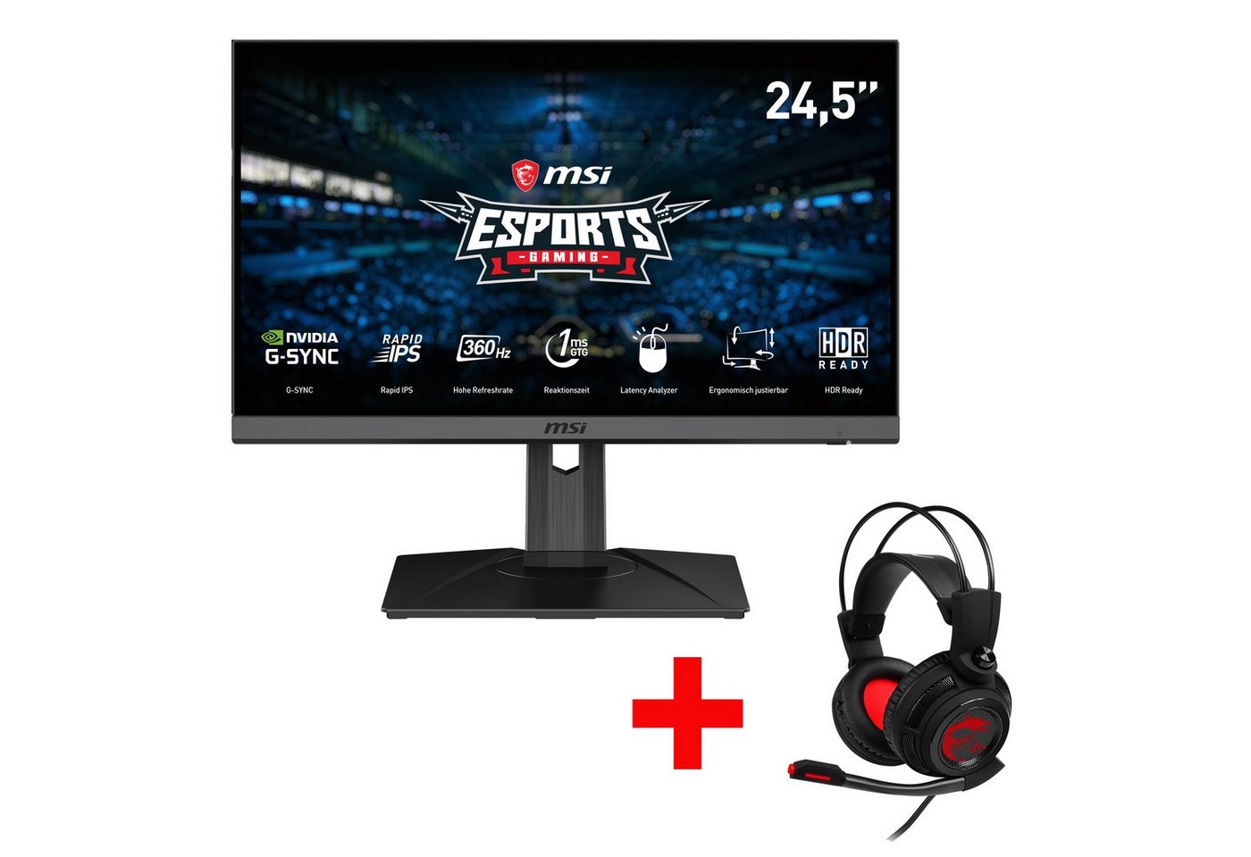 MSI Oculux NXG253R E-Sports Gaming-LED-Monitor (62,2 cm/25 ", 1920 x 1080 px, Full HD, 1 ms Reaktionszeit, 360 Hz, Rapid IPS, höhenverstellbar, 3 Jahre Herstellergarantie) von MSI