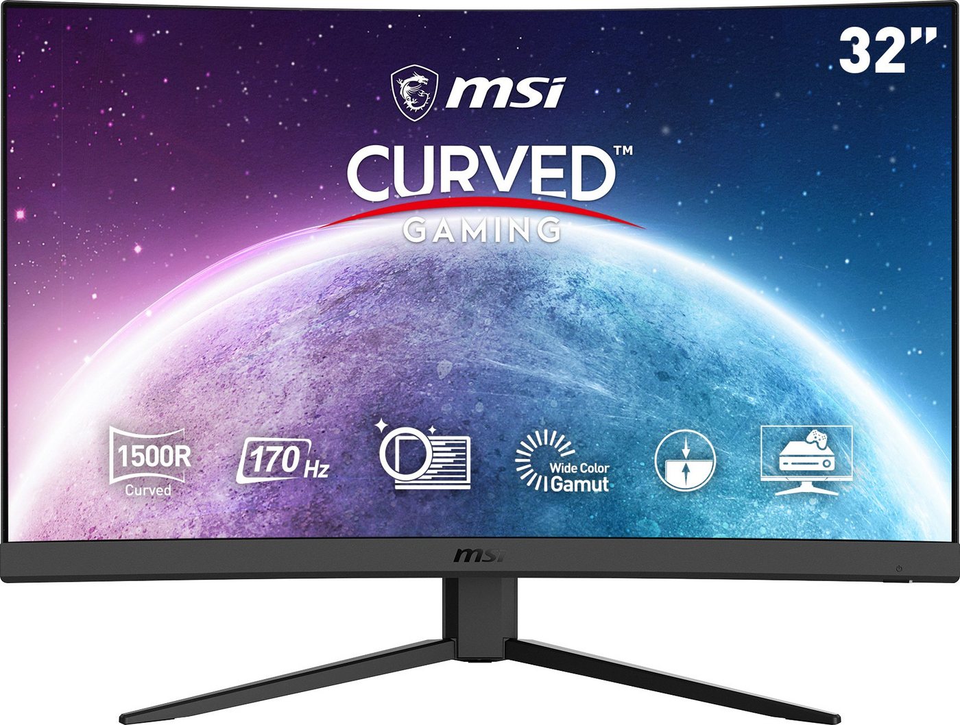 MSI Optix G32C4 E2 Curved-Gaming-LED-Monitor (80 cm/32 , 1920 x 1080 px, Full HD, 1 ms Reaktionszeit, 170 Hz, VA LED, 3 Jahre Herstellergarantie)" von MSI