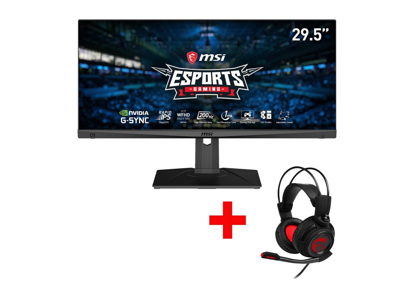 MSI Optix MAG301RF Gaming-LED-Monitor (75 cm/29,5 ", 2560 x 1080 px, WFHD, 1 ms Reaktionszeit, 200 Hz, Rapid IPS, 3 Jahre Herstellergarantie, höhenverstellbar, USB-C) von MSI