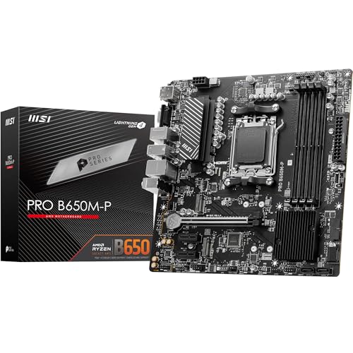 MSI PRO B650M-P Motherboard, Micro-ATX - Unterstützt AMD Ryzen 7000 Series Prozessoren, AM5 - DDR5 Memory Boost 6000+MHz/OC, 1 x PCIe 4.0 x16, 2 x M.2 Gen4, 2.5G LAN MSI PRO B650M-P Motherboard, Micro-ATX - Unterstützt AMD Ryzen 7000 Series Prozessoren, AM5 - DDR5 Memory Boost 6000+MHz/OC, 1 x PCIe 4.0 x16, 2 x M.2 Gen4, 2.5G LAN von MSI
