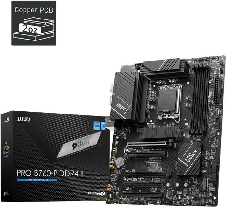 MSI PRO B760-P DDR4 II - Intel - LGA 1700 - Intel® Celeron® - Intel® Core i3 - Intel® Core i5 - Intel® Core i7 - Intel® Pentium® Gold - DDR4-SDRAM - 128 GB - DIMM (7E29-001R) von MSI