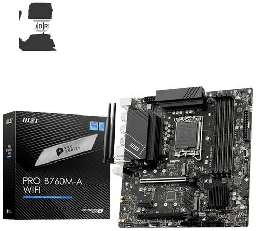 MSI PRO B760M-A WIFI Mainboard Sockel (PC) Intel® 1700 Formfaktor (Details) Micro-ATX Mainboard-Chi von MSI