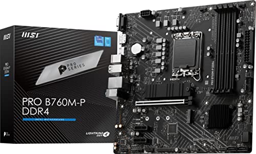 MSI PRO B760M-P DDR4 ProSeries Motherboard (unterstützt Intel Prozessoren der 12./13. Generation, LGA 1700, DDR4, PCIe 4.0, M.2, Gbps LAN, USB 3.2 Gen2, mATX) von MSI