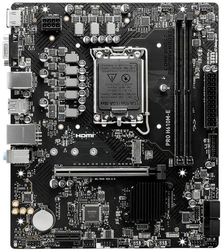 MSI PRO H610M-E Mainboard Sockel (PC) Intel® 1700 Formfaktor (Details) Micro-ATX Mainboard-Chipsatz von MSI