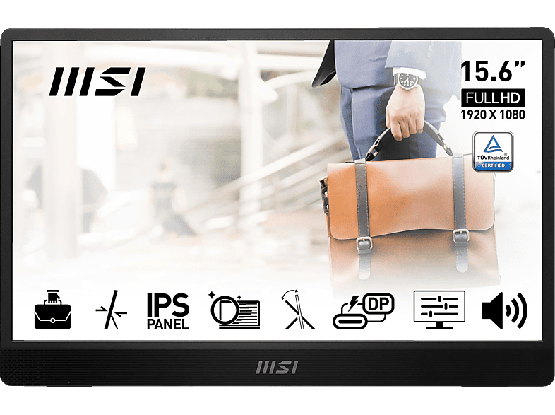 MSI PRO MP161DE E2 15,6 Zoll Full-HD tragbarer Monitor (4 ms Reaktionszeit, 60 Hz) von MSI