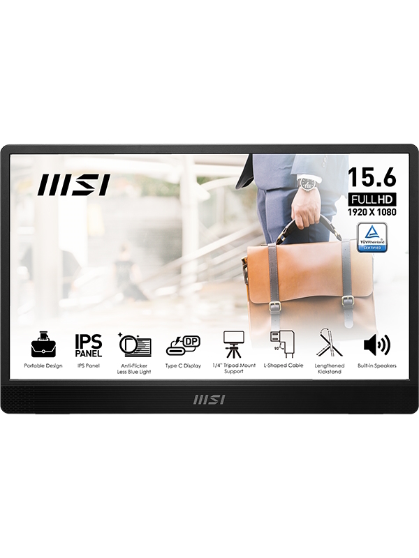 MSI PRO MP161DE E2 Mobiler Monitor - IPS, Lautsprecher, USB-C von MSI